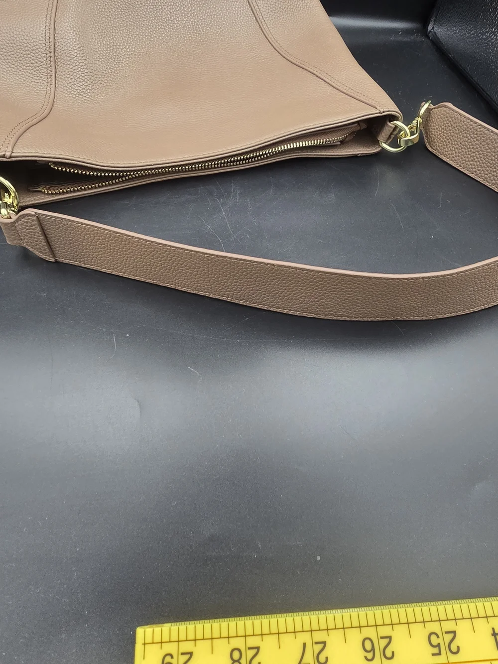 Pebbled Leather Hobo Bag in Taupe - Classic Everyday Carry